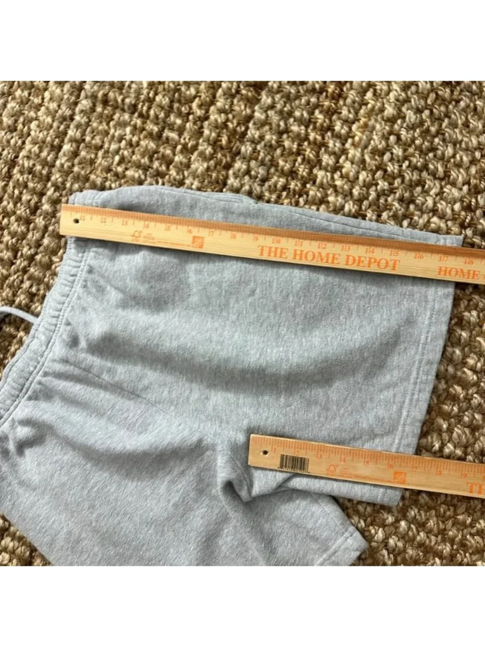 The North Face Mens Fleece Sweat Shorts Gray Red Box Logo Drawstring Medium